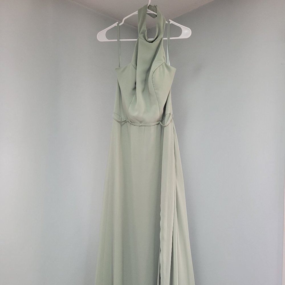 Kennedy Blue Floor Length Sage Bridesmaid Dress Size 6